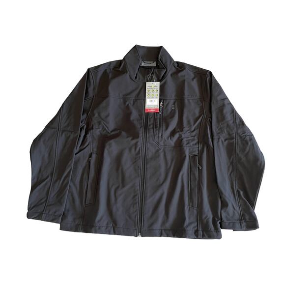 Free Country Men's Softshell Jacket XL Jet Black Full Zip Journeyman Flex Super - Picture 4 of 8